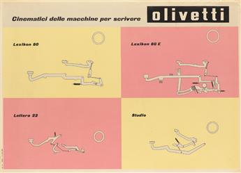 GIOVANNI PINTORI (1912-1999). OLIVETTI. Two posters. Each approximately 27x20 inches, 68x50 cm.